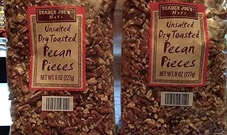 Trader Joes Dry Toasted Unsalted Pecan Pieces 2 pack each bag 8 oz. Tota...