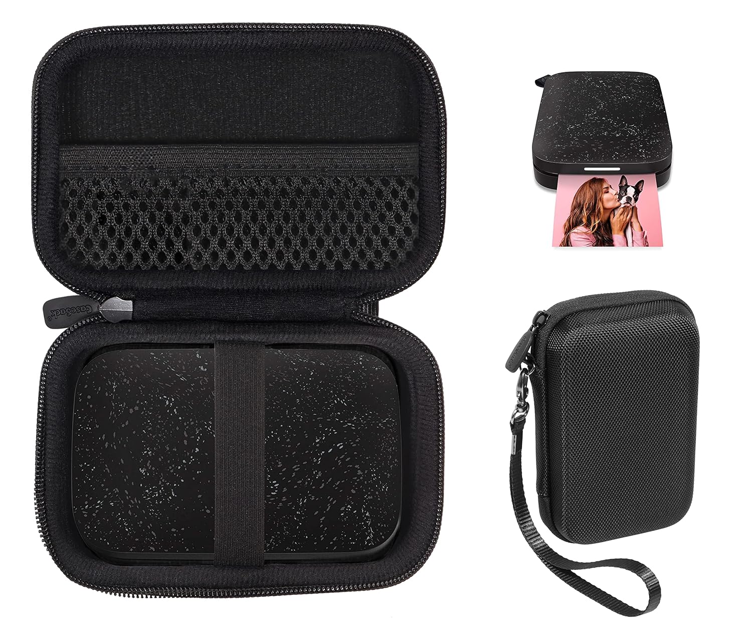 CaseSack Case for PRT 2×3 Mini Portable Bluetooth Photo Printer MT53, mesh Pocket for Charge Cord and Printing Paper, Detachable Wrist Strap for Easy Carrying CaseSack Case for PRT 2×3 Mini Portable Bluetooth Photo Printer MT53, mesh Pocket for Charge Cord and Printing Paper, Detachable Wrist Strap for Easy Carrying