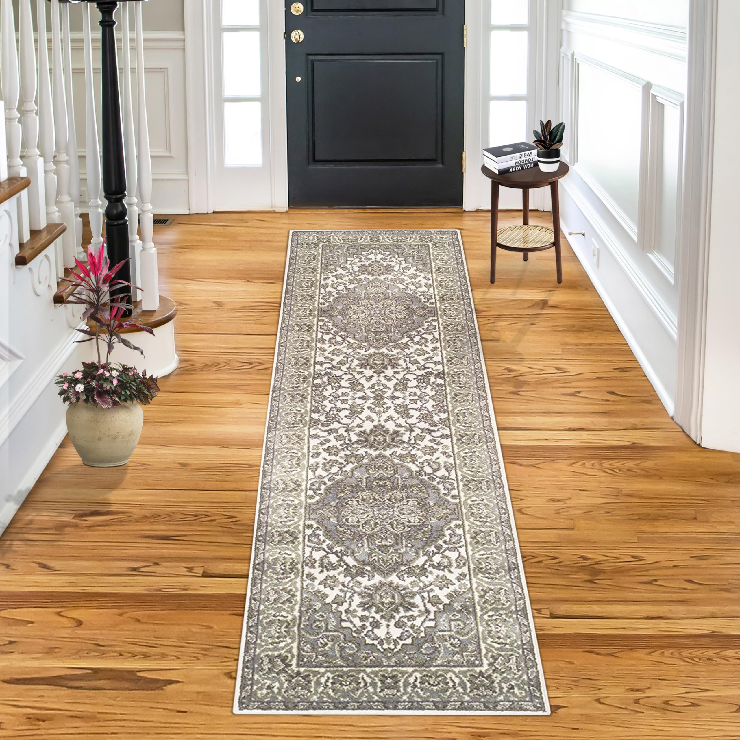 Tapis de couloir Glendale anti-usure pour entrée et couloir à motif oriental