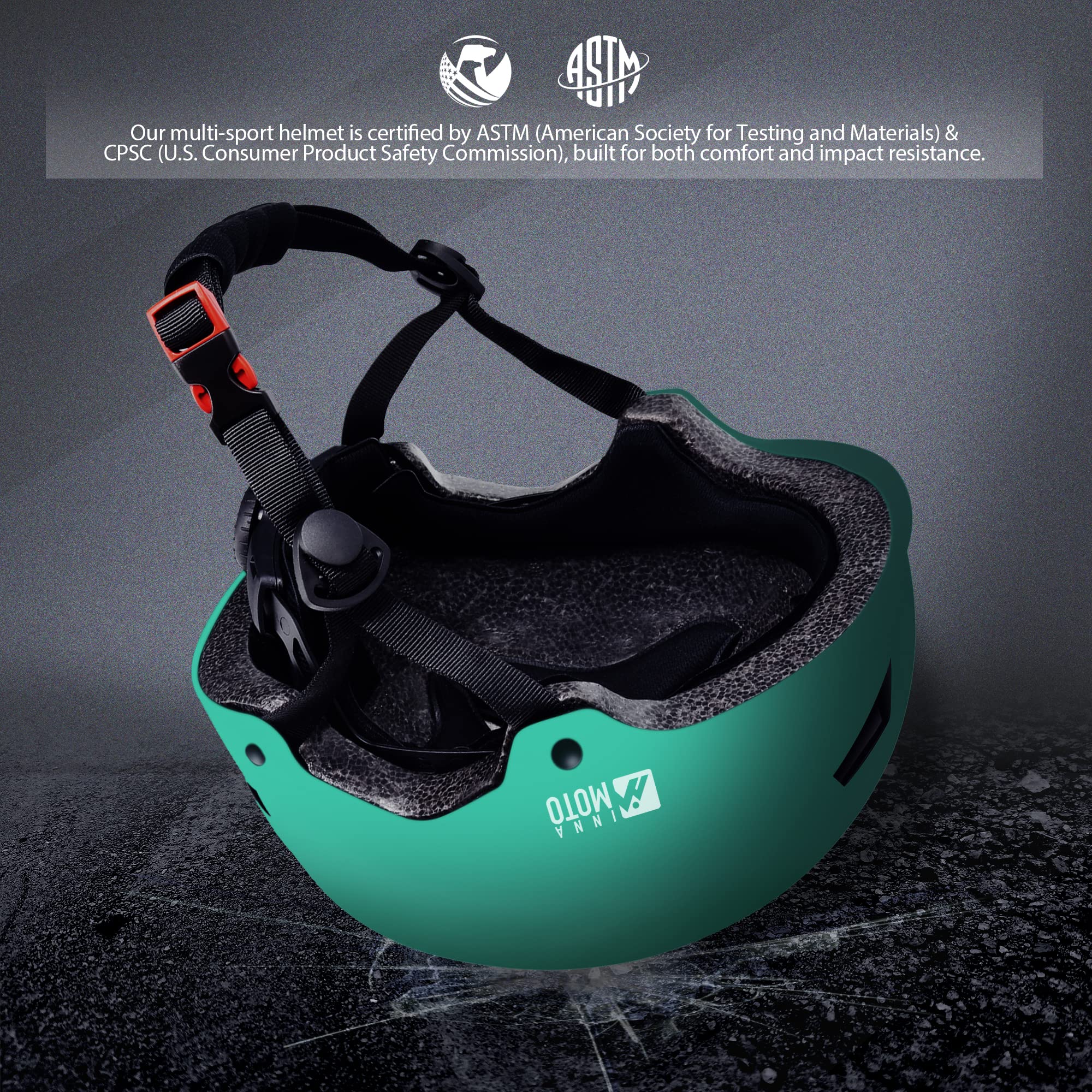 Skateboard Helmet for Adults - Adjustable Certified Safety Adults Helmet for Skateboarding Bike Bicycle Scooter Cycling Skate Skating Multisport Helmets for Women Men Boys Girls Kids Youth