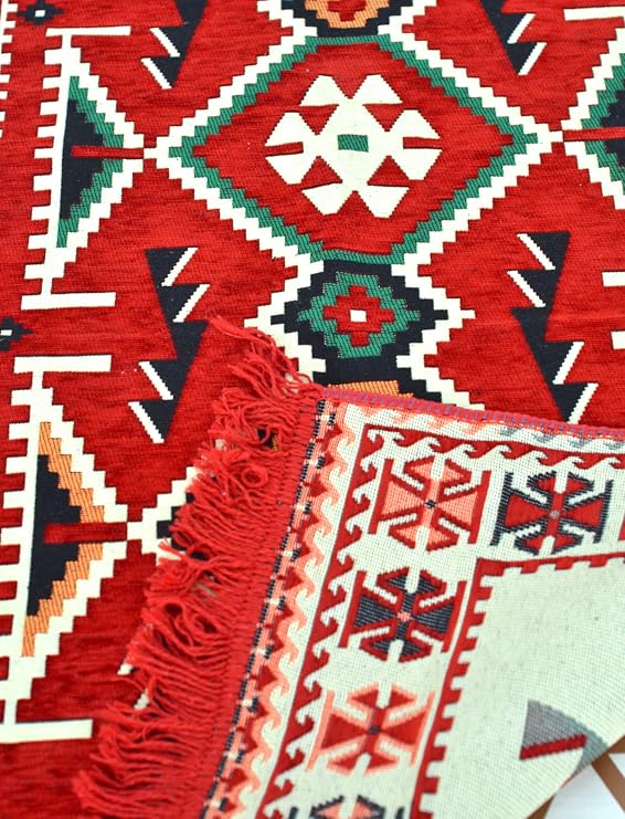 Authentic Decorative Rug Patterned Carpet M4 (80x125cm) with Ethnic Motif
