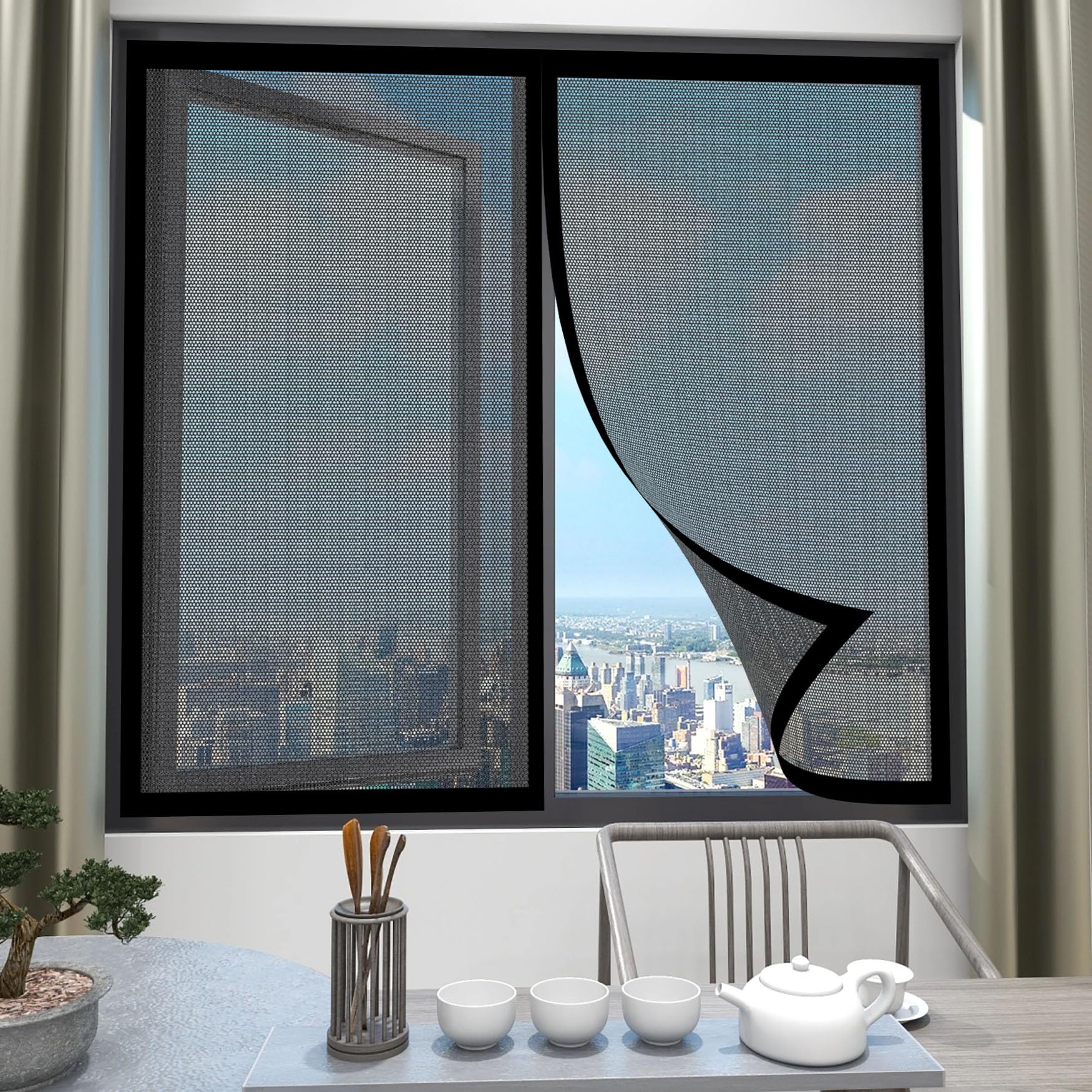 Moustiquaire magnétique 140x173 pour porte fenêtre balcon
