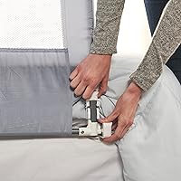 Vista 5 de Regalo Hideaway Barandilla de Cama Extra Larga de 54 Pulgadas, con Sistema de Seguridad de Anclaje Reforzado, Gris