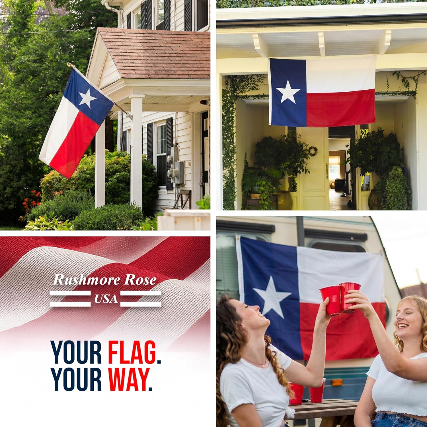 Texas Flag 3x5 Heavy Duty Outdoor – Proudly Made in USA, Sewn State Flag with Durable Construction for Outdoor Display, Weather-Resistant with Brass Grommets
