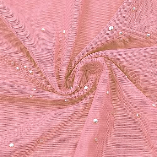 Miniatura 4 de Pantalones brillantes de malla transparente para mujer, acampanados, de cintura alta, acampanados, para fiestas y festivales de baile