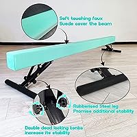 Vista 4 de Barra de equilibrio ajustable para niños, viga de gimnasia de 2.4 m con patas antideslizantes, viga de piso alto y bajo para todos los niveles