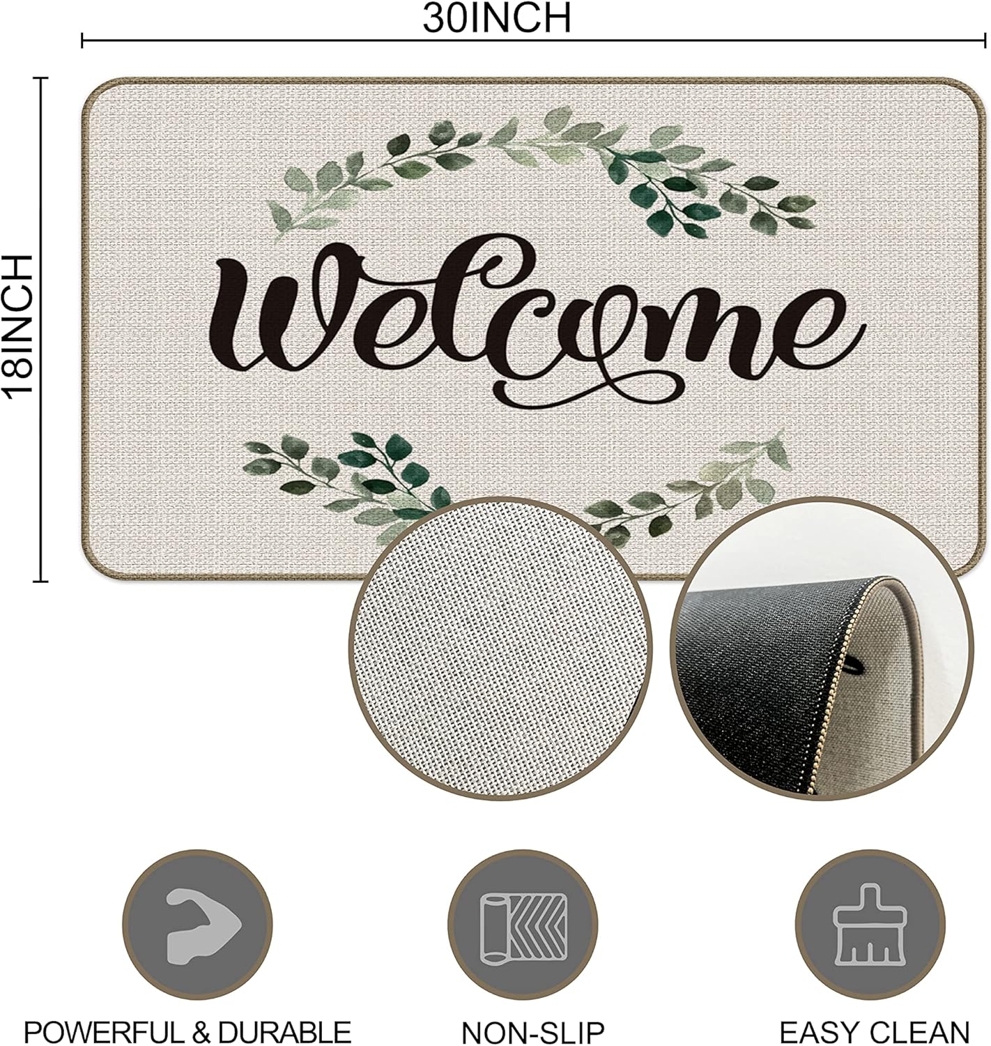 Beige Camper Door Mat, 30''x17'' Rv Door Mat, Best Gifts for Rv Owners, Rv Decorations for Inside Camper, Happy Camper Decor - Home is Where We Park It