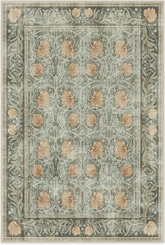 Vista 119 de RUGGABLE x Morris & Co Tapete prémium de pasillo lavable, para pasillo, cocina, entrada, sala de estar, dormitorio u oficina, con base Madreselva