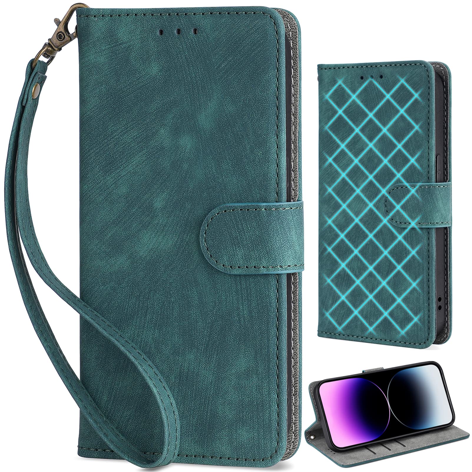 Cover OPPO Reno7 5G Verde Slim | Custodia Flip Pelle Wallet Stand