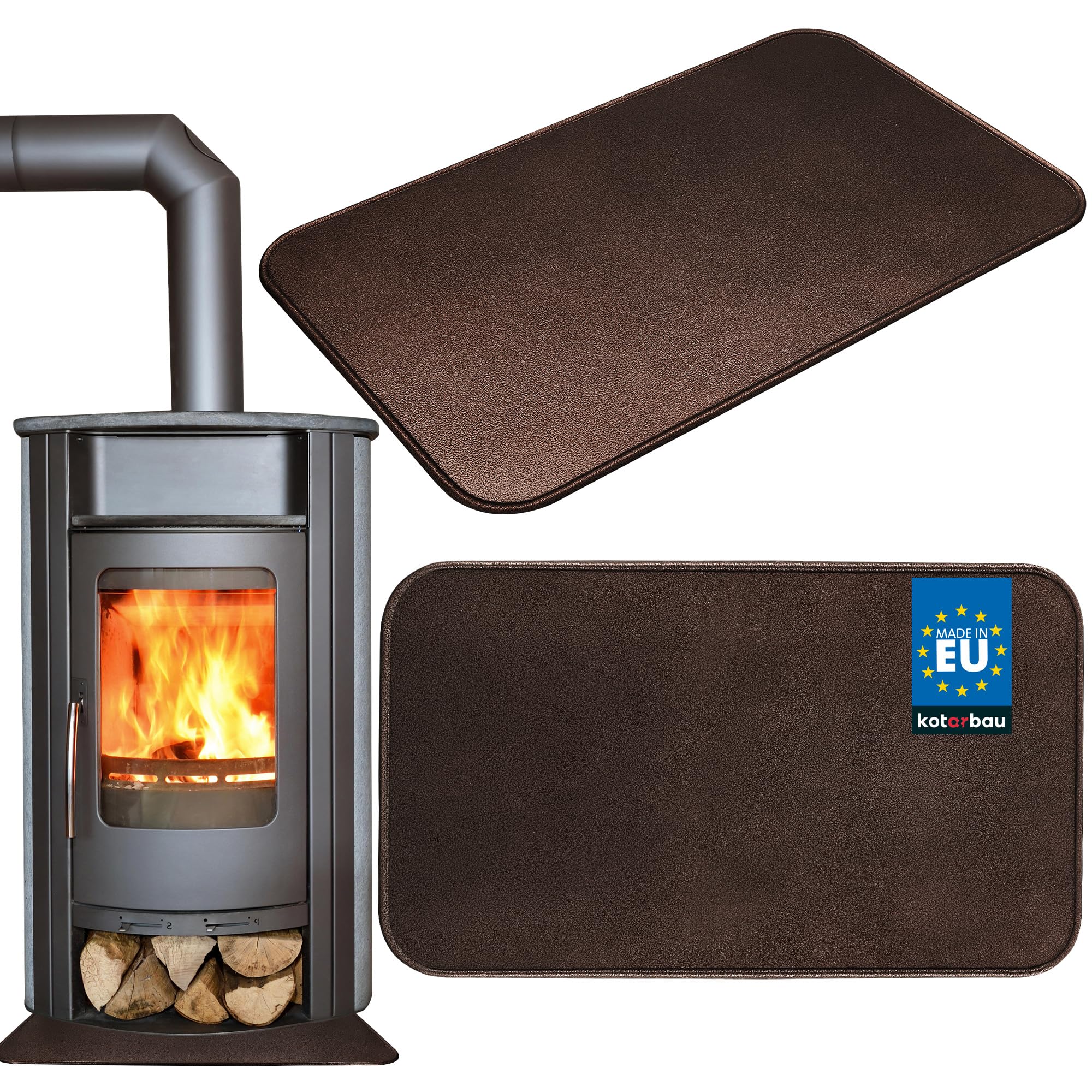 KOTARBAU® - Placa de suelo de chimenea (60 x 80 cm, acero revestido, color negro, protección contra chispas para chimenea y horno — view 8