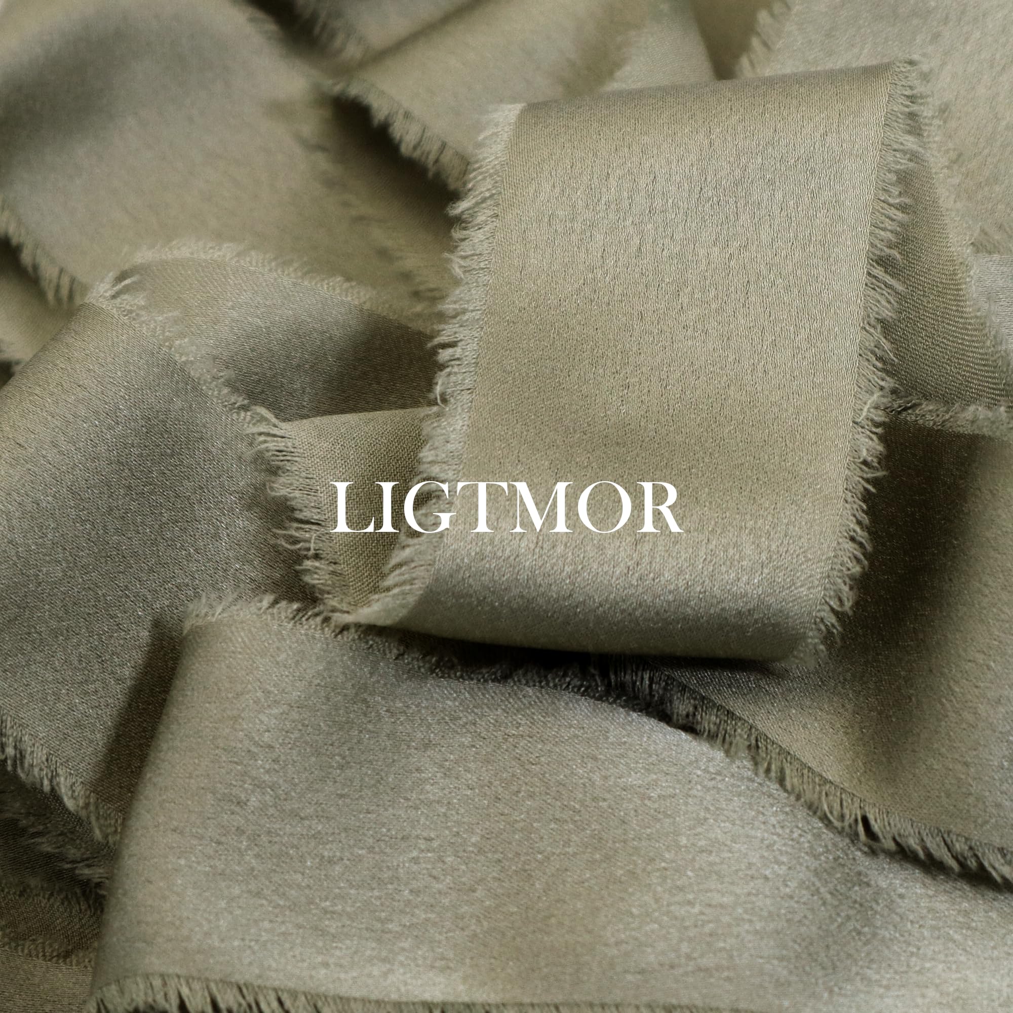 Ligtmor Silk Satin Ribbon 1-1/2 inch x 15 Yard (3.8cm x 13.5m) Handmade Frayed Ribbons for Gift Wrapping Crafts Wedding Flower Bouquet Holiday Décor - Image 2
