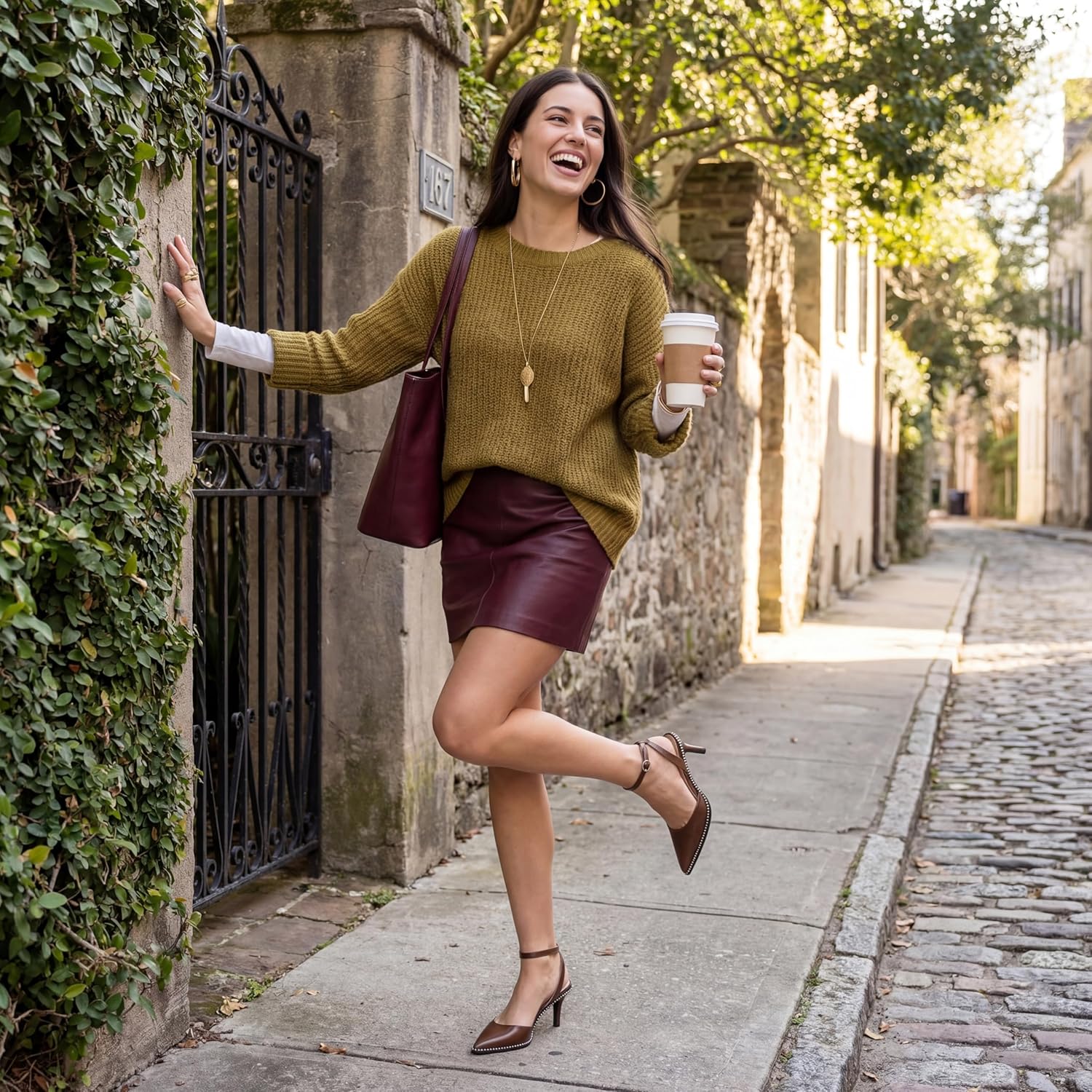 SAMMITOP Kitten Heels for Women Low Heel Closed Toe Ankle Strap Pumps Wedding Party Beaded Dress Shoes 2.4 Inch