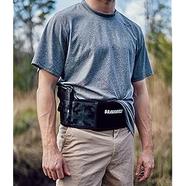 BRAVOBELT Belly Band Holster - Athletic Flex FIT for Running, Jogging, Hiking - G17-43 Ruger S&W M&P 40 Shield | for Men & Women (Camo, Standard - Up to 44 Belly)