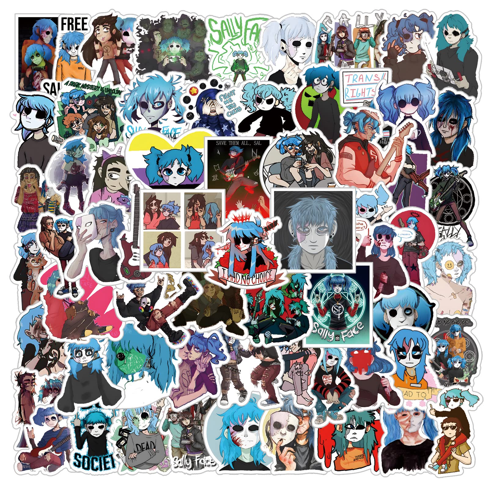 64pcs Suspense Thriller Adventure Games Sticker, Aesthetic Vinyl Waterproof Stickers for Water Bottle,Skateboard,Laptop,Phone,Journaling,Scrapbooking Decals for Party Supply