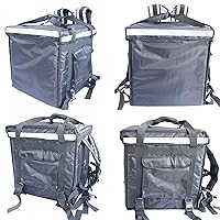 Vista 8 de PK-92V: Gran bolsa rígida resistente para entrega de alimentos para motocicleta, bolsa aislada para entrega de pizza para bicicleta/patín, carga