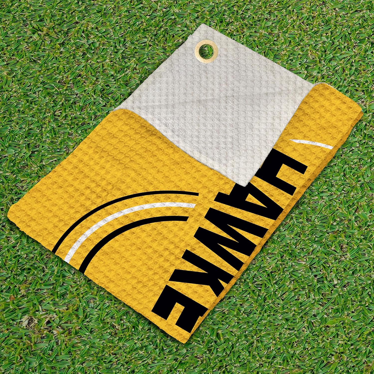 Northwest NCAA Iowa Hawkeyes Golf Towel, Official Licensed Microfiber Waffle Fabric, Absorbent 16x25 in Club Cleaning Accessory, Droplets Design