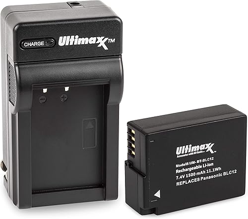Miniatura 5 de Ultimaxx Cargador de viaje ACDC para el hogar y viaje con batería BLC12 para Panasonic Lumix DC-FZ1000 II DC-G95 DMC-G85 DMC-GH2 DMC-G5 DMC-G6