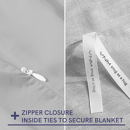 Miniatura 3 de YnM - Funda de edredón para mantas con peso de bambú (48 x 72 pulgadas), estampado gris claro