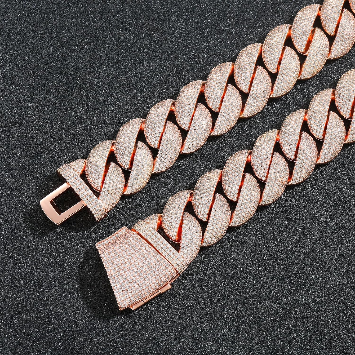 22MM Cuban Link Chain for Men Iced Out Miami Cuban Necklace 18k Gold Plated 5A+ Cubic Zirconia Iced Out Chain Gold or Silver Bling Diamond Luxury Hip Hop Jewelry Giftting for Women Men