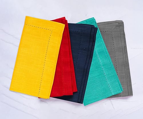 Miniatura 6 de Juego de 6 servilletas rojas, servilletas 100% algodón, servilletas rojas de Navidad, servilletas de tela, servilletas de granja, lavables,