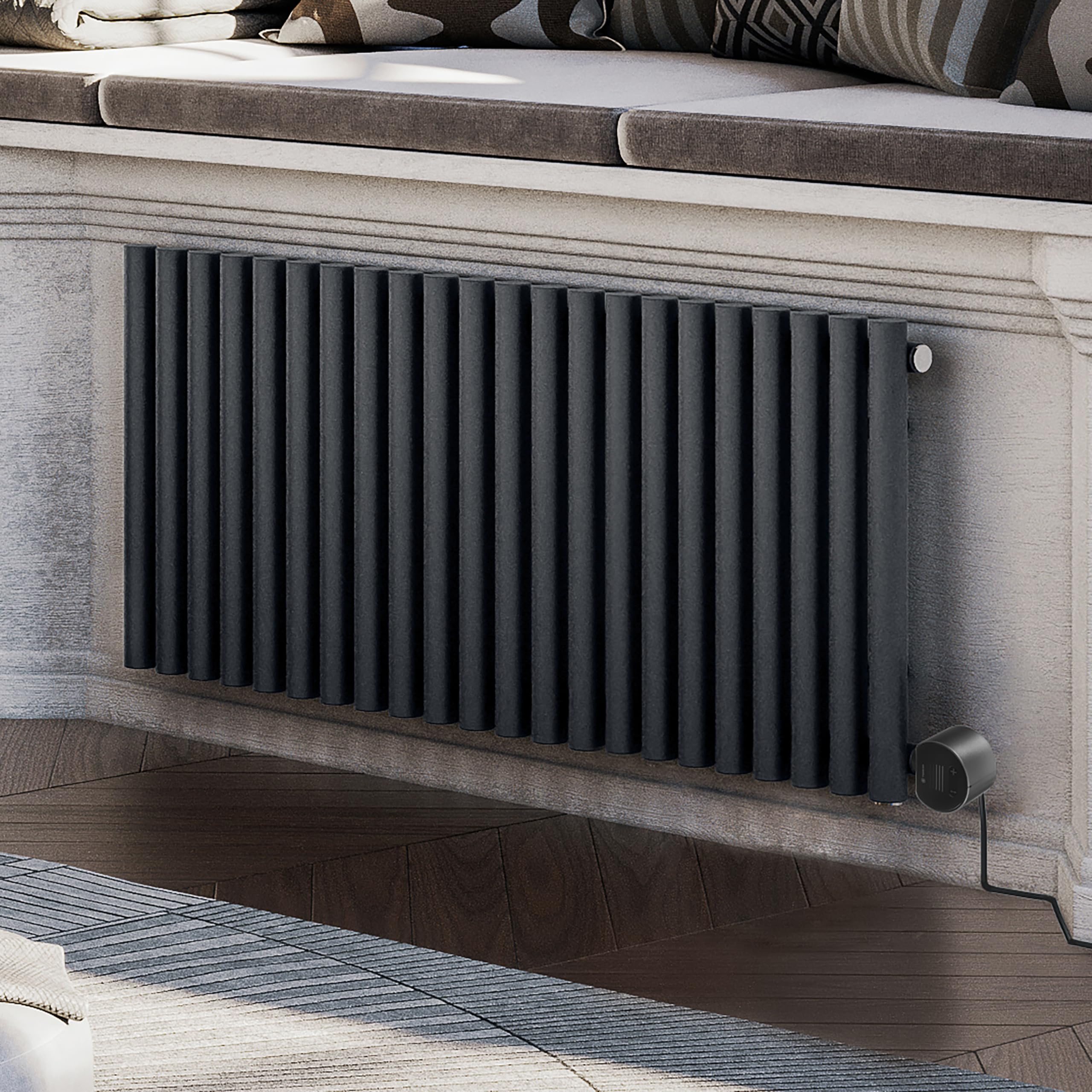 Electric Radiator (Wifi), Rolo Room E, 580h x 1195w(mm), 1 kw, Modern Grey