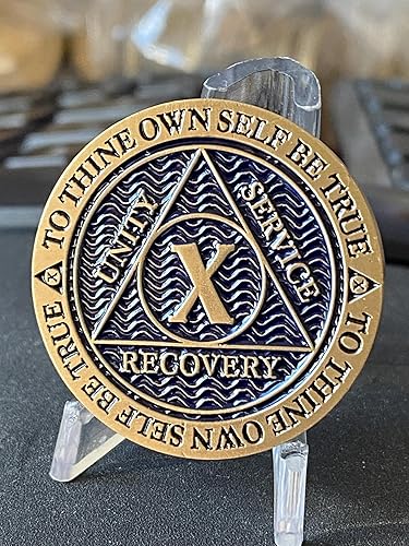 Miniatura 3 de 10 años AA Medallion Reflex Antique y Blue Color Bronze Chip