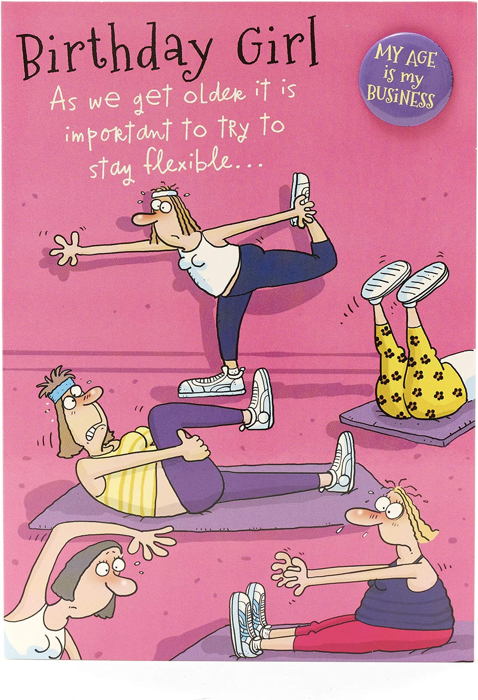 UK Greetings Birthday Card for Her/Friend - Yoga Design, Yellow, 127mm x 178mm
