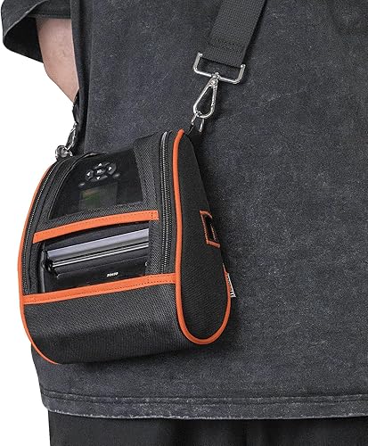 Miniatura 2 de Estuche de transporte duradero con funda para cinturón de hombro para impresoras térmicas Zebra ZQ630 y QLN420, naranja