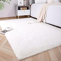 Vista 49 de Foxmas Alfombra Runner Suave para Dormitorio y Sala de Estar, 2x6 Pies Alfombras de Área Esponjosas Shag Alfombra de Cabecera para Habitación