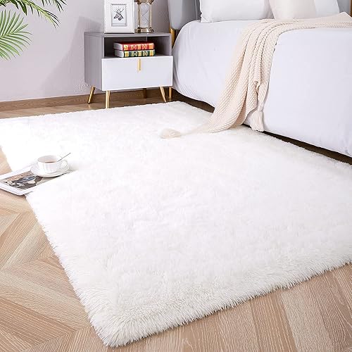 Foxmas Alfombras suaves y esponjosas para dormitorio, habitación de los niños, alfombra lanuda de felpa para guardería, alfombras peludas para niños