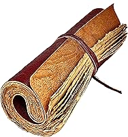 Modest Goods Handmade Leather Scroll Journal - 100 Pages Vintage Deckle Edge Rustic Paper, 9x6 Grimoire Book of Shadows Sketchbook (Reddish Brown)