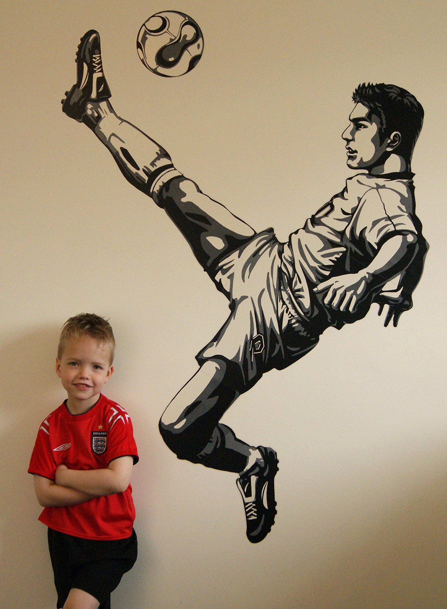 e-baby-store Giant Football Soccer Sport Footballer Wall, Furniture Stickers For Nursery, Childrens, Baby, Childs, Kids, Boys, Girls Bedroom, Playroom. Decals, Stickarounds, Murals, Wallpaper, Adhesives.