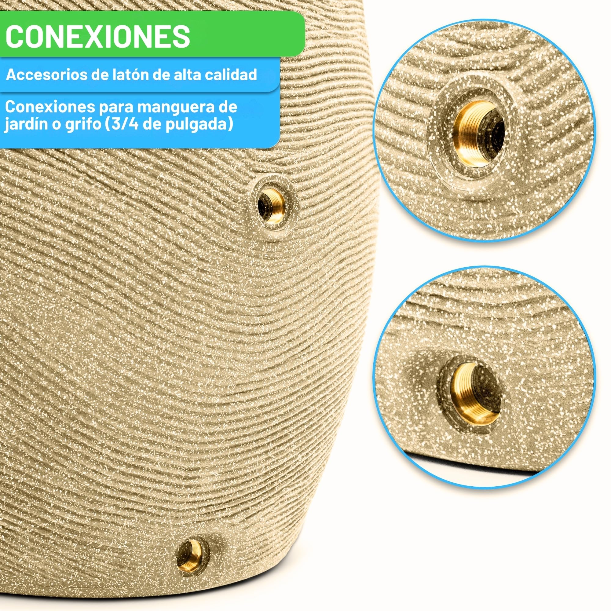 YourCasa EcoDrop EcoDrop - Barril de lluvia (200 L, con rosca de metal y tapa)