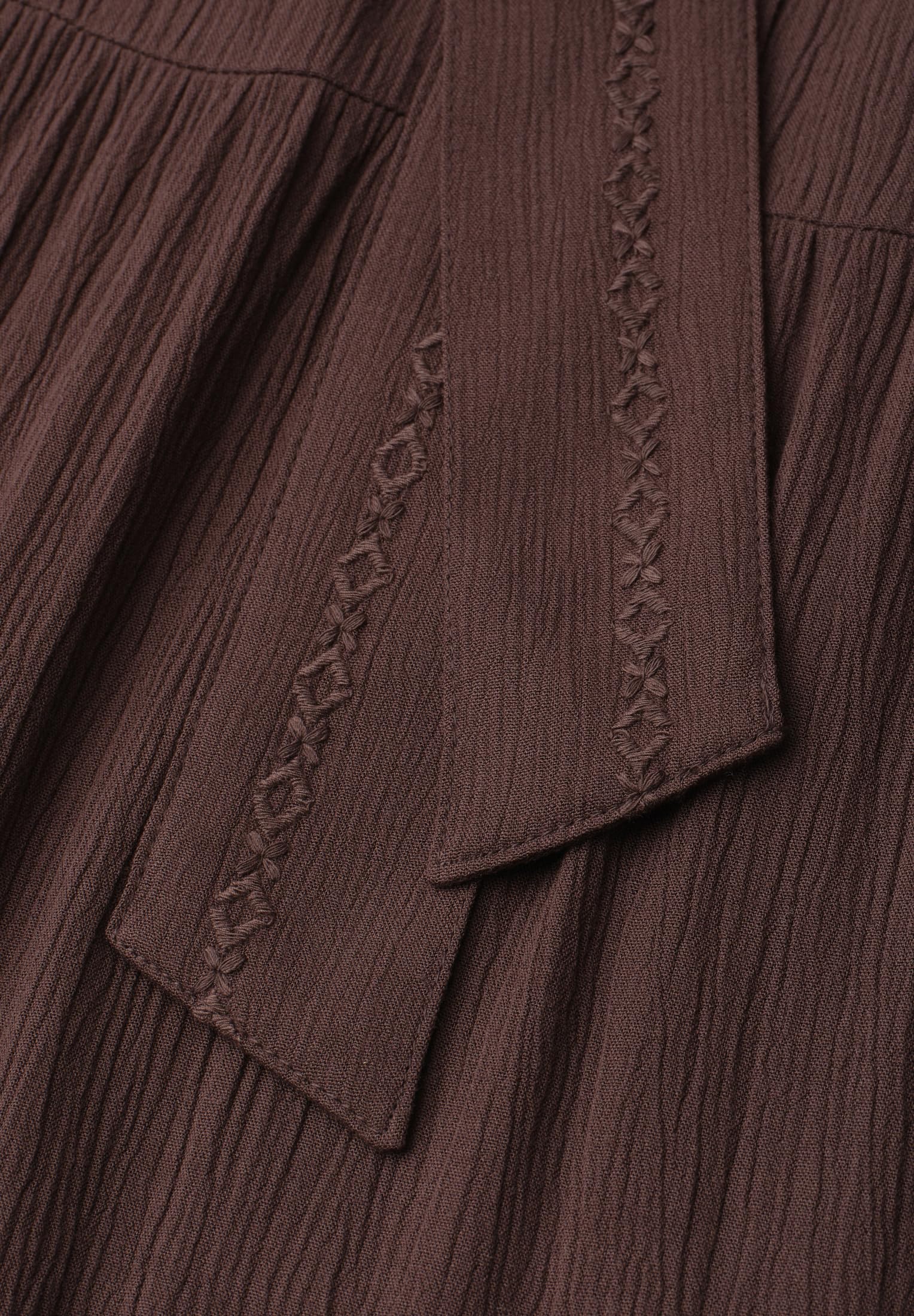 Street One Maxi-Rock mit Volants und Gürteldetail Espresso Brown 42
