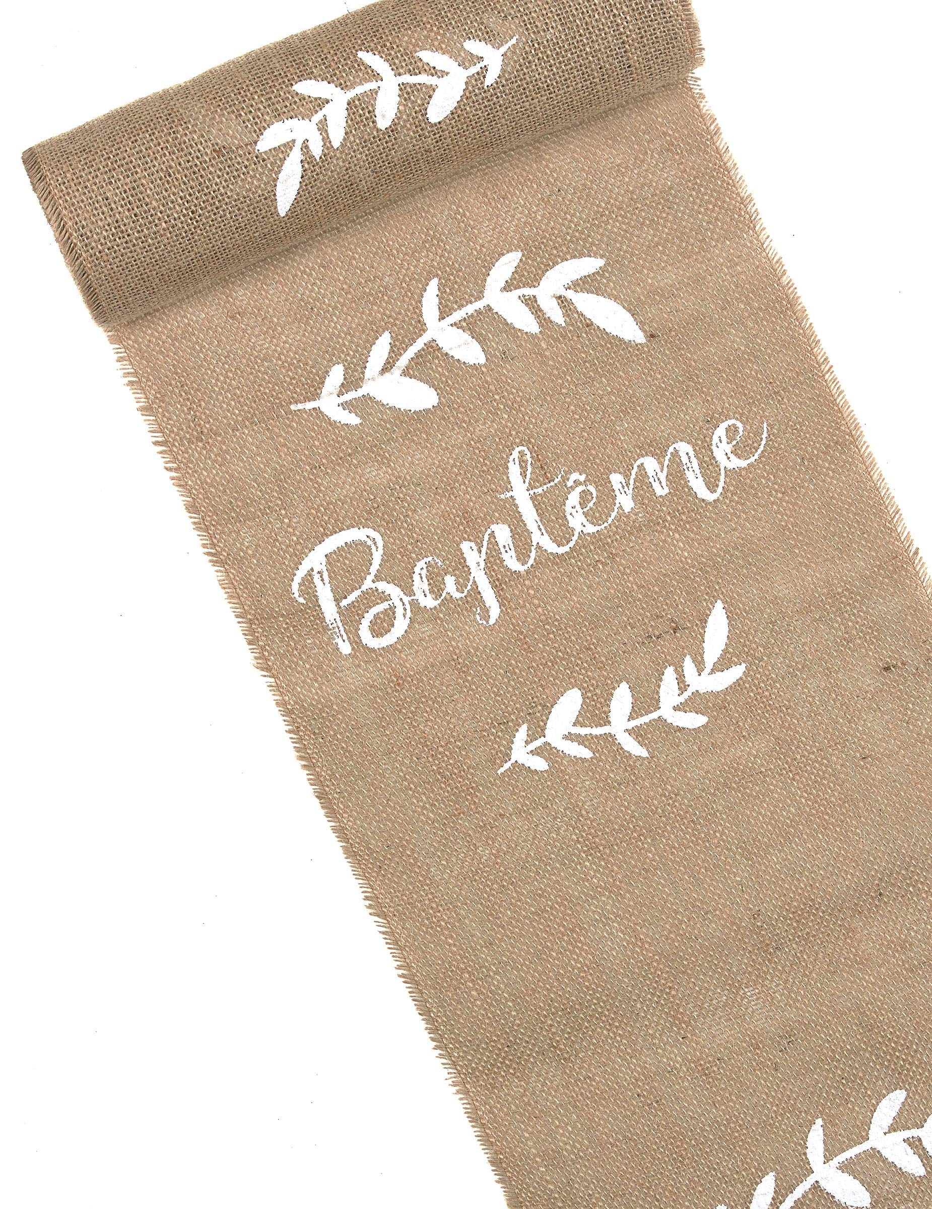 Runner da tavola fiocchi e cuori natalizio in puro lino – Stampe Romagnole
