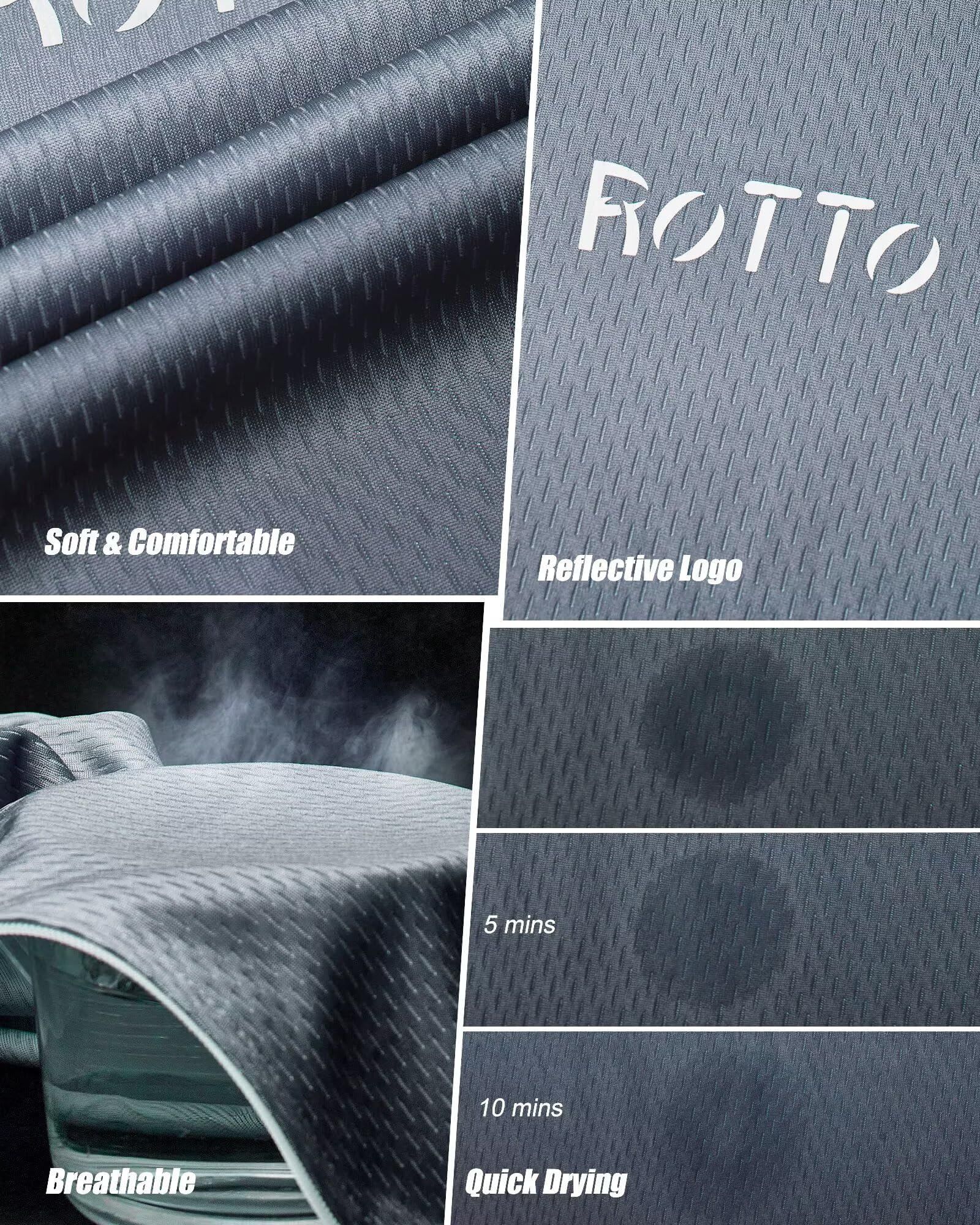 ROTTO Maillot Ciclismo Hombre Camiseta Bicicleta Manga Larga con Bolsillo Serie de degradados