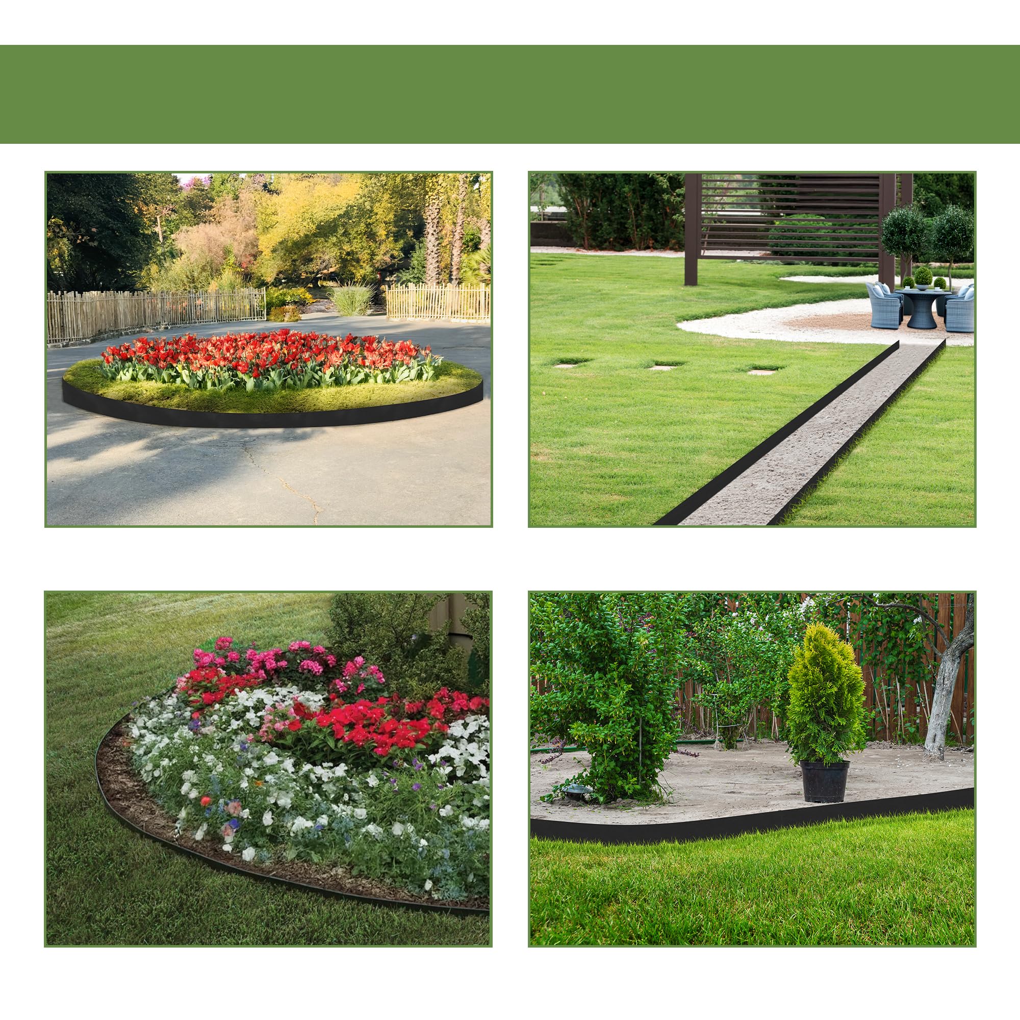 GARDENIX TapeBORDER obrzeże trawnikowe z tworzywa sztucznego, długość 10 m, wysokość 14 cm, kolor czarny