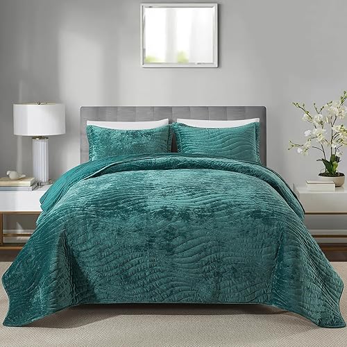 Miniatura 28 de HoneiLife Colchas de tamaño Queen de gran tamaño de 110 x 106 pulgadas, juego de ropa de cama tamaño Queen de 3 piezas, cubrecamas reversibles,