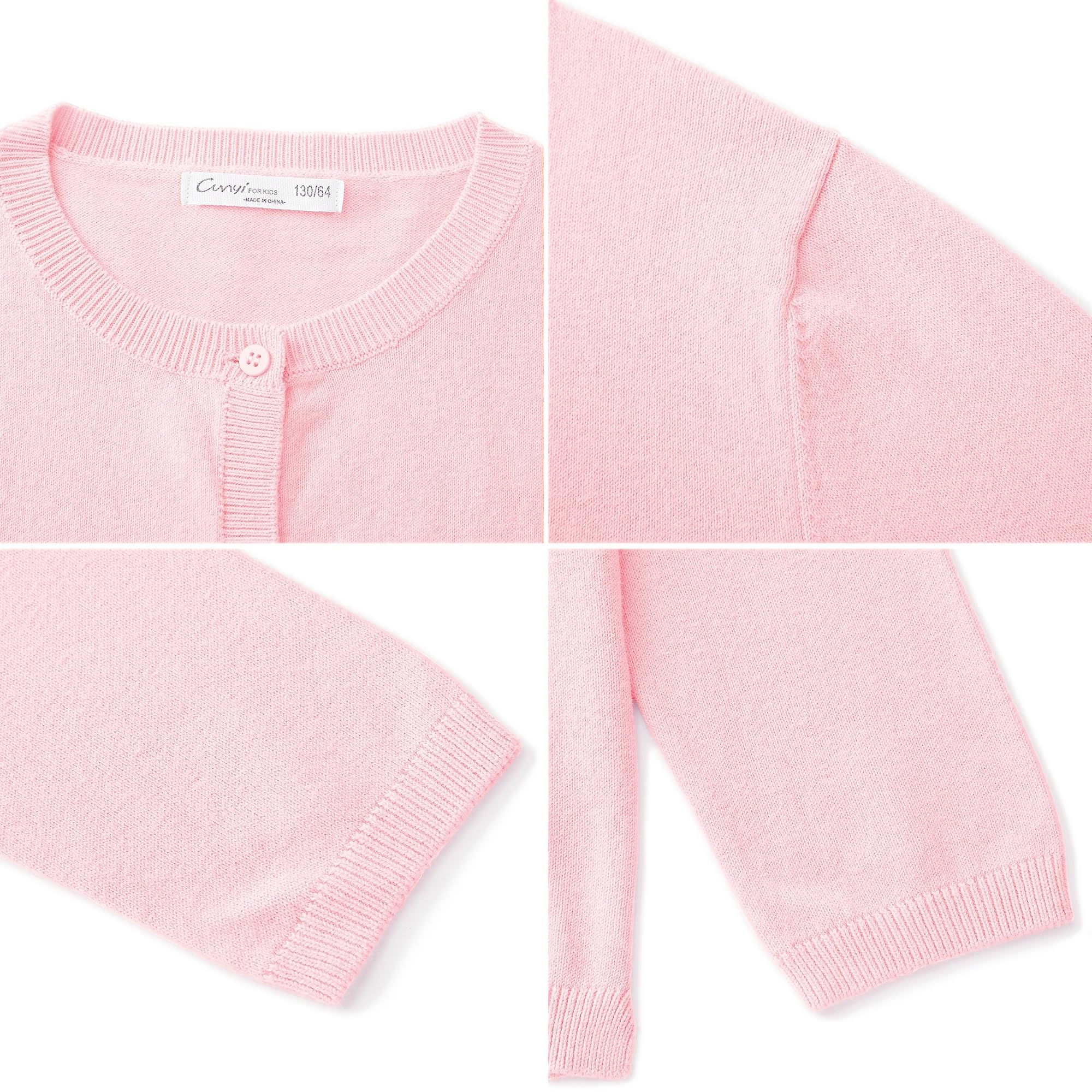 CUNYI Pull pour Fille Gilet à Boutons Cardigan Léger Uniforme Scolaire Manteau Casual Mignon