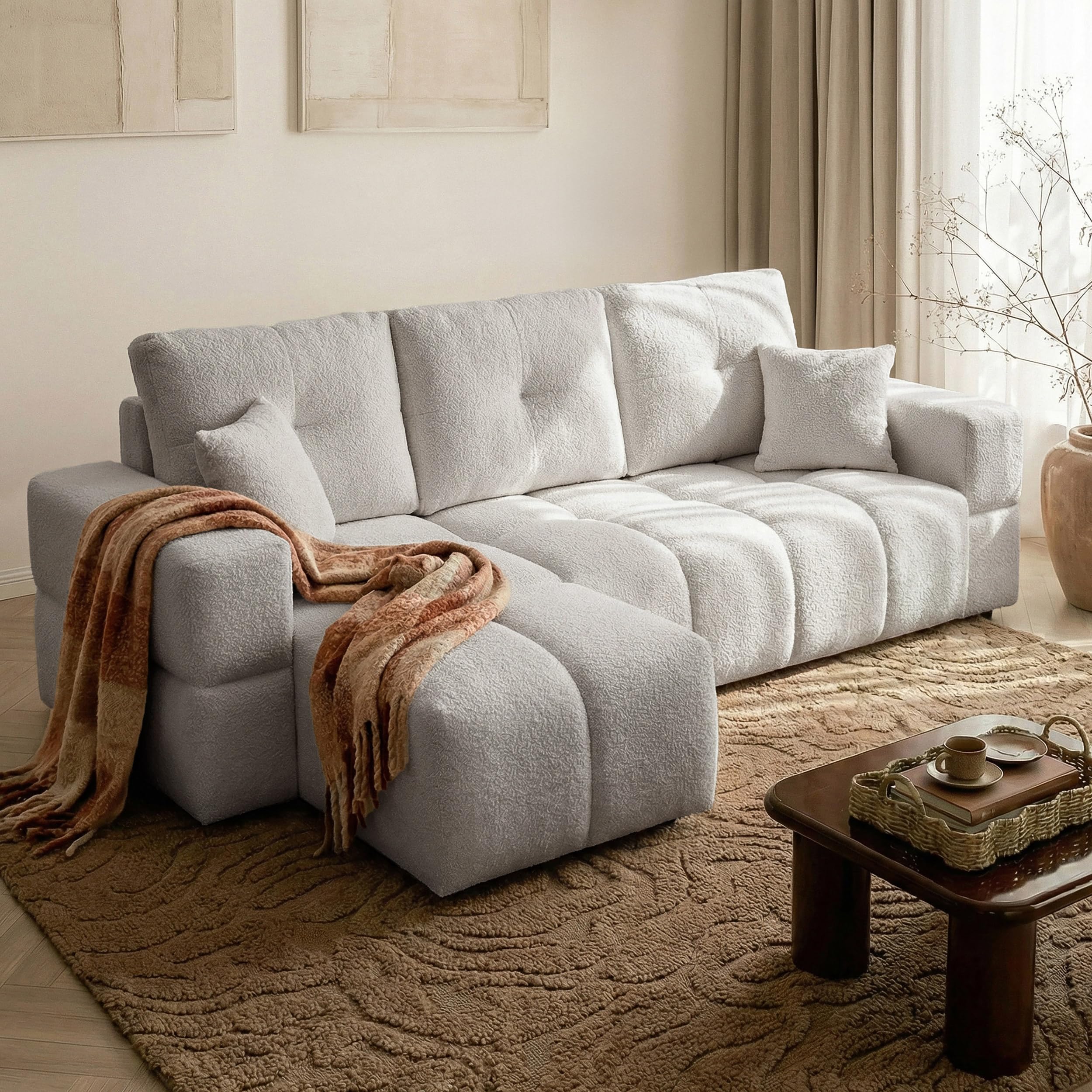 Ecksofa mit Schlaffunktion und Bettkasten 250 x 148 cm