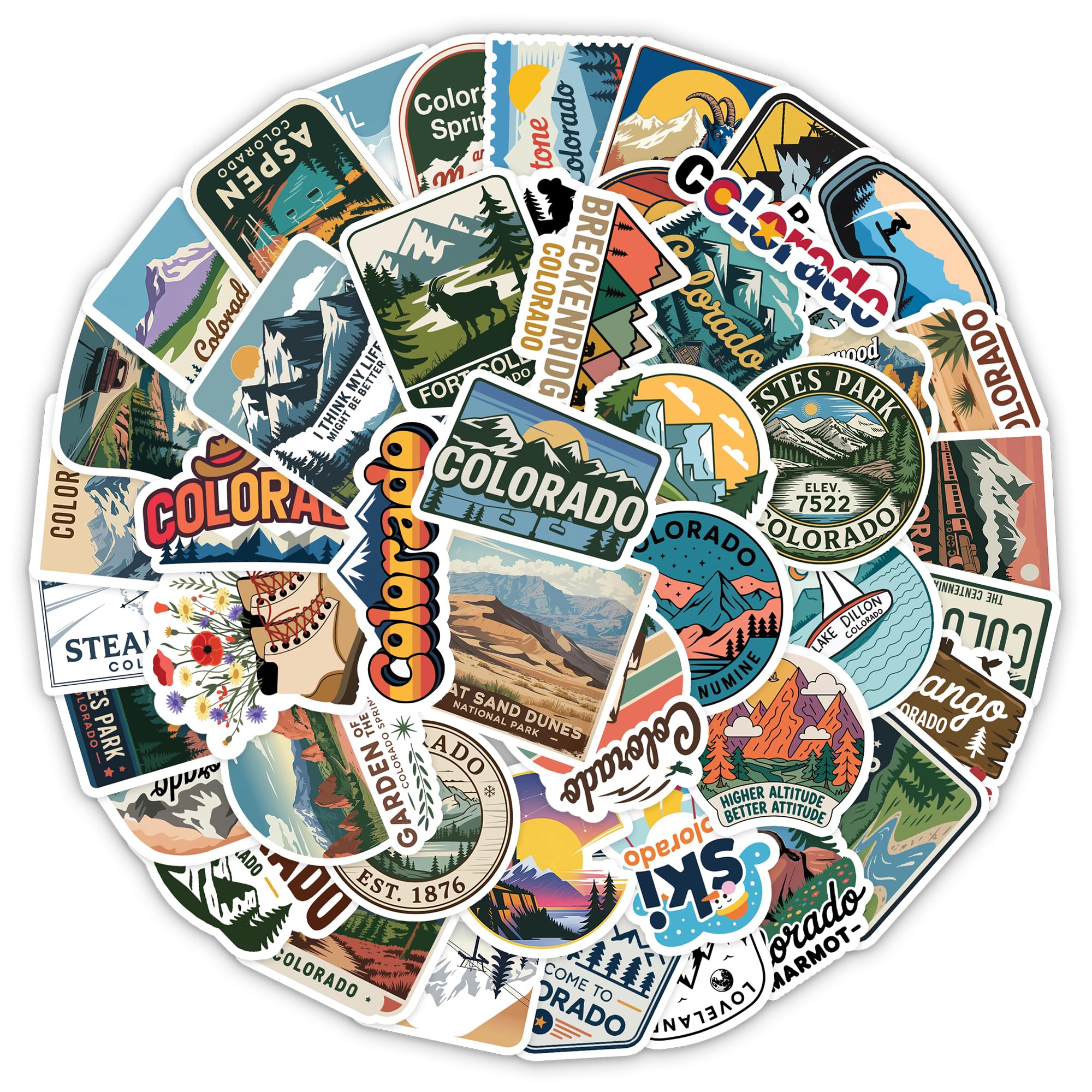 Autocollants Colorado en vinyle pour fenêtre de voiture, bouteille d'eau et scrapbooking