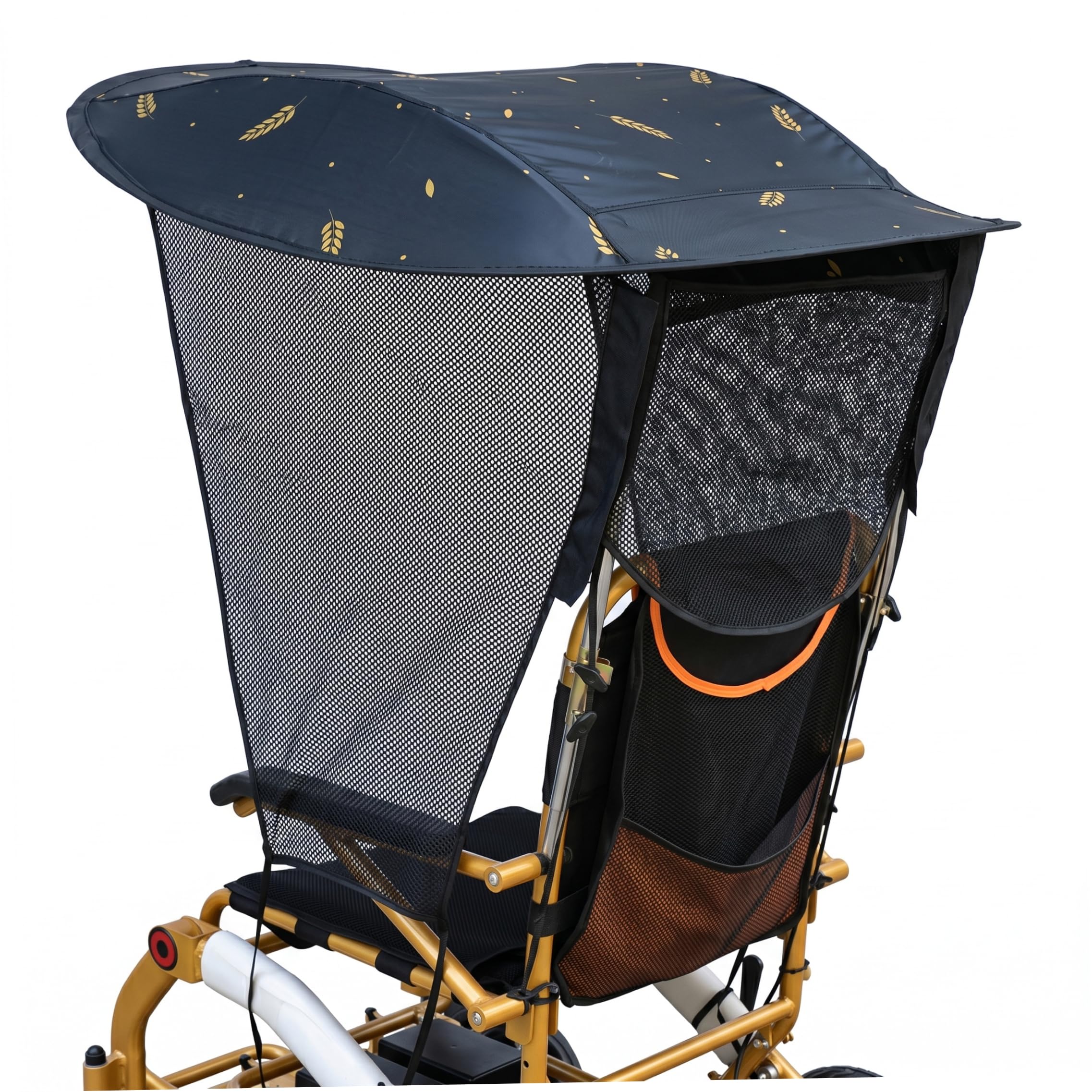 Paraguas para silla de ruedas, sombrilla portátil ajustable, toldo para silla de ruedas al aire libre para sillas de con asas de empuje, negro