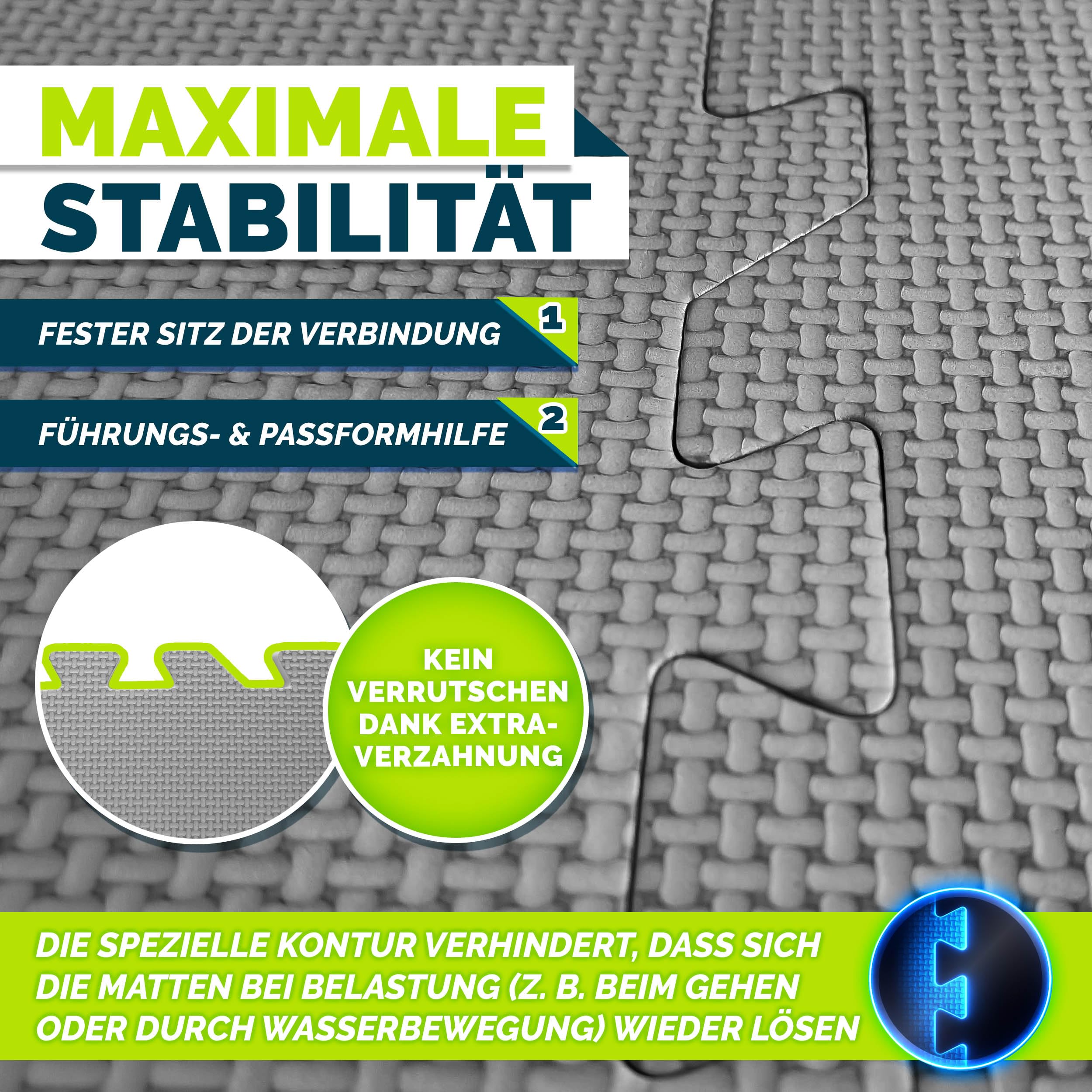 tillvex® Pool Bodenschutzmatte 8 Stück 62,5x62,5cm | Unterlegmatte 1 cm Dicke für Pool Planschbecken & Whirlpool | Poolmatte Bodenmatte Outdoor | Poolunterlage Bodenschutz Matten wärmeisolierend