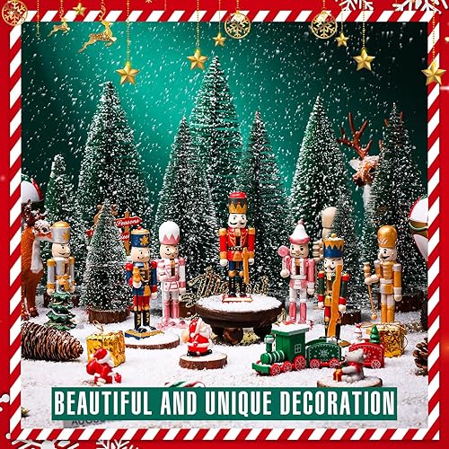 Miniatura 4 de Yunsailing Juego de 56 figuras de cascanueces sin terminar de Navidad, incluye 24 marionetas de cascanueces de madera sin pintar, decoración de