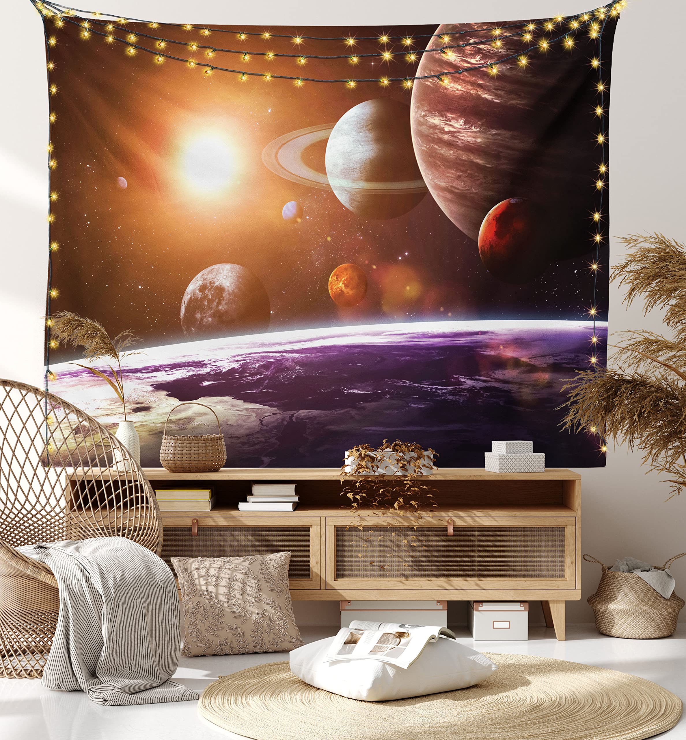 ABAKUHAUS Arazzo Mare Faro - Tessuto Parete 230x140 Cm, Microfibra Morbida, Decorazione Camera Da Letto, Soggiorno, Blu Cobalto