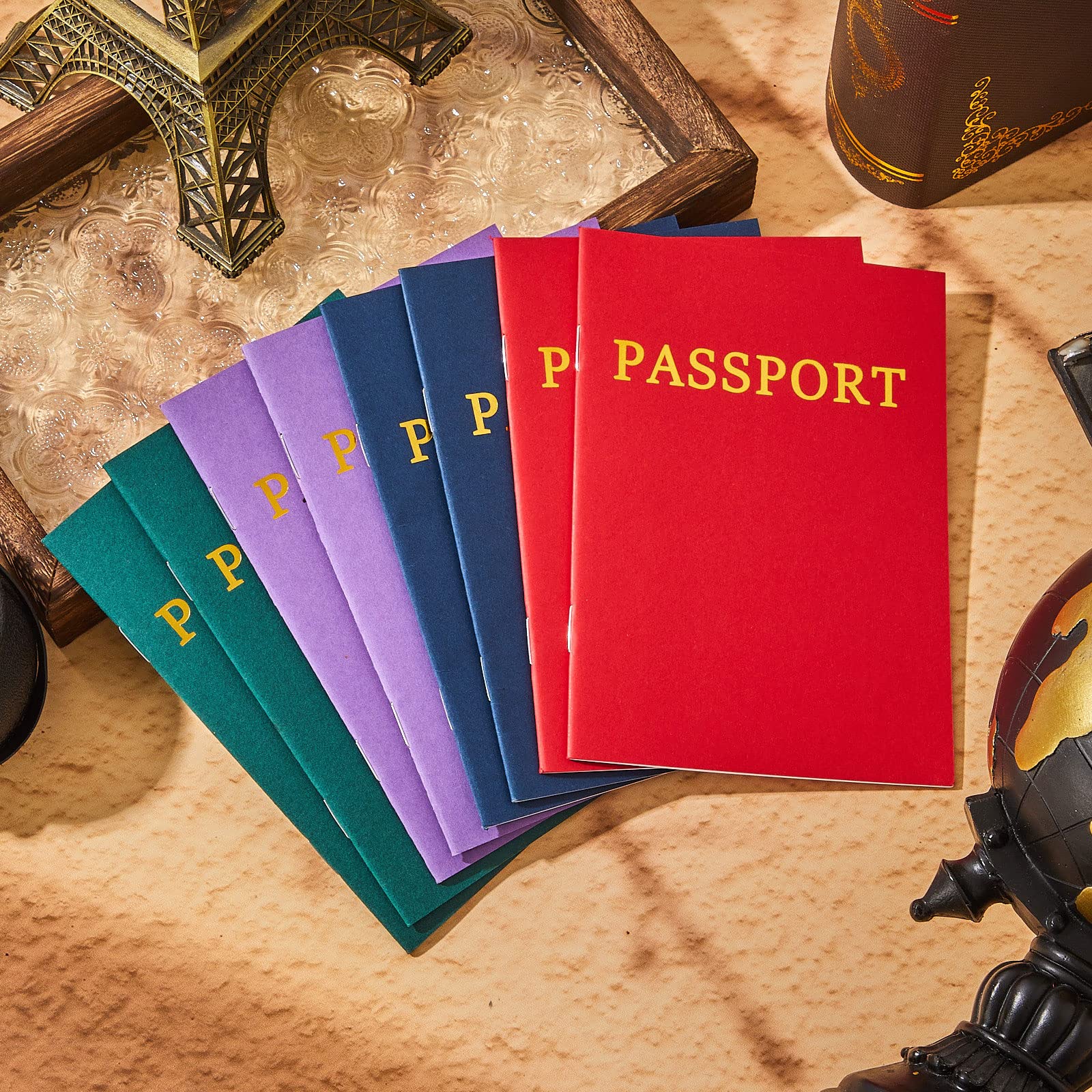 48 quaderni vuoti per passaporto, per bambini, passaporto, per bambini, libri da collezione per bambini, viaggi, feste, materiale scolastico, 10,5 x 14,5 cm, 12 pagine (colorato)
