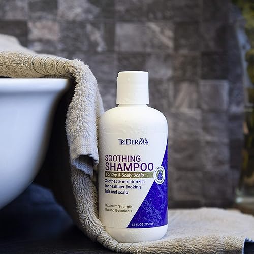 Miniatura 6 de TriDerma Champú calmante para cuero cabelludo seco, máxima fuerza, sin alquitrán de carbón, todo tipo de cabello, 8.3 oz
