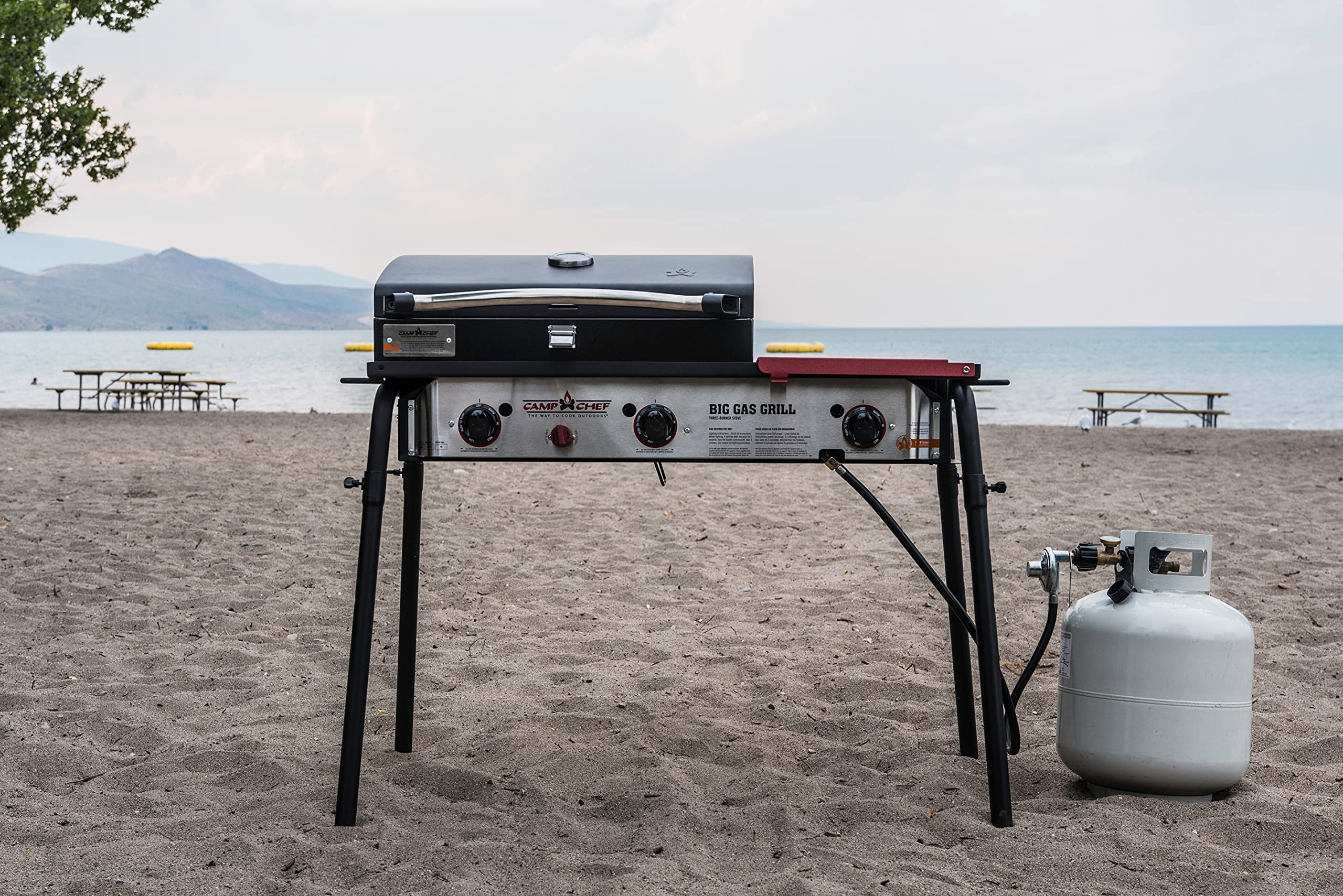Camp Chef Big Gas Grill, 3 Burner Stove, Professional BBQ Grill Box