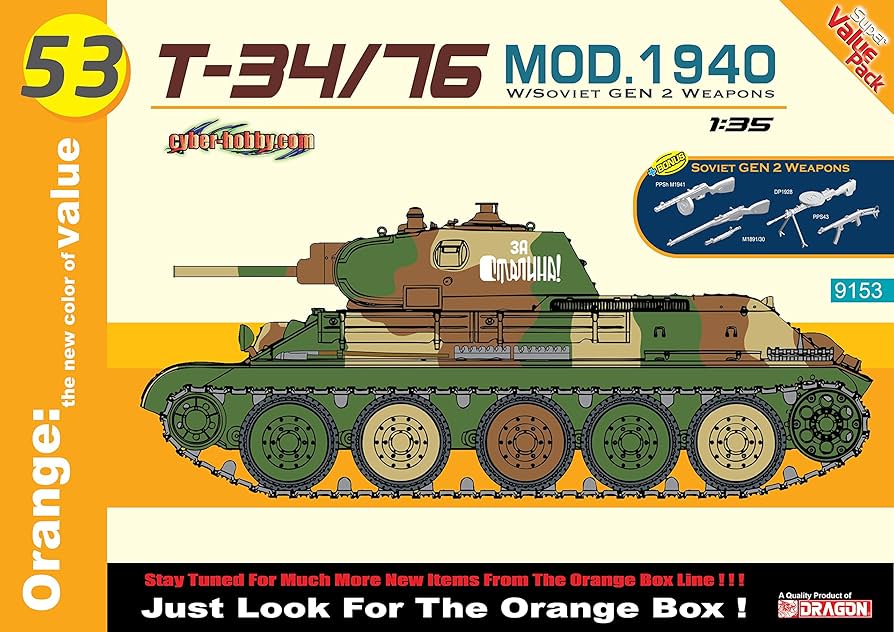 T-34⭐ Cyber Hobby 1/35 T-34/76 Mod.1940 + GEN2 Soviet Infantry
