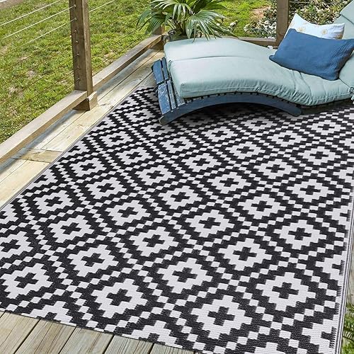 Reversible Mats- Rug, Plastic Straw Rug, Outdoor Patio Rug, RV Rug, Large Floor Mat and Rug for Outdoors, RV, Patio, Backyard, Deck, Picnic, Beach,